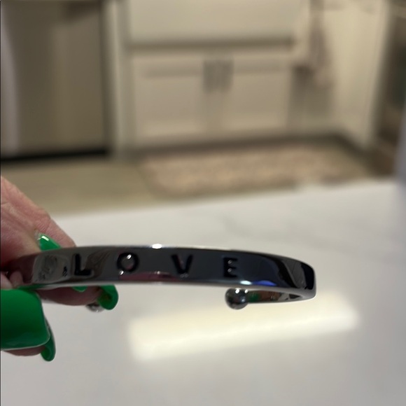 Silver Love Bangle Bracelet not sterling - Picture 3 of 3